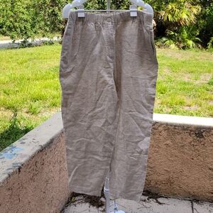 Men's Casual Beige Linen Pants